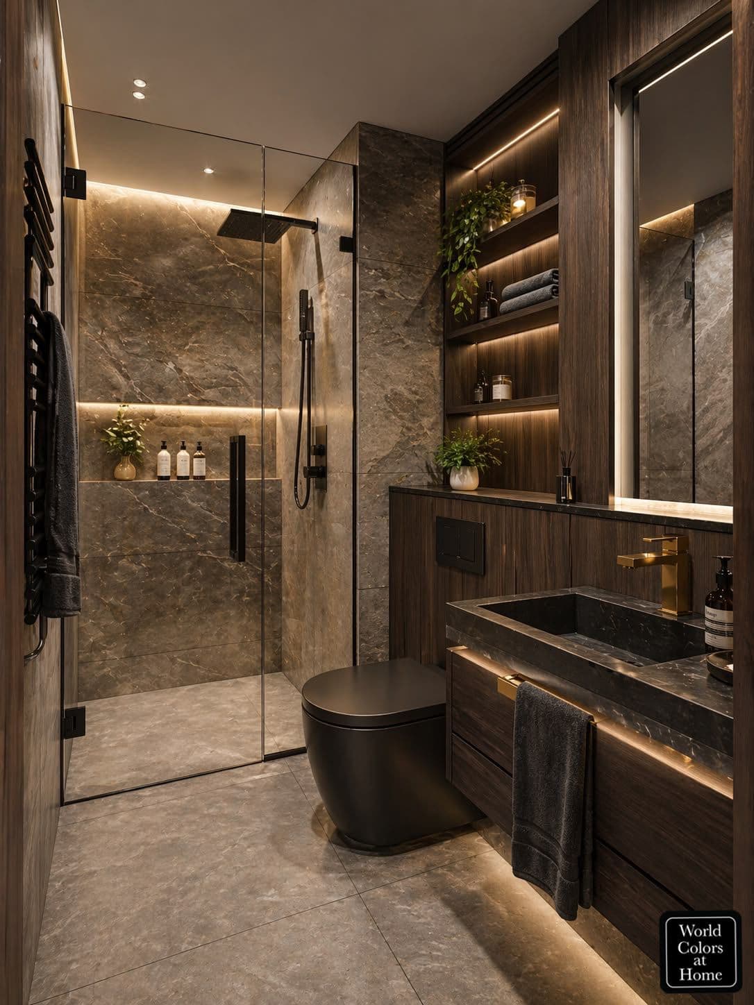 Dark Stone Spa Bathroom