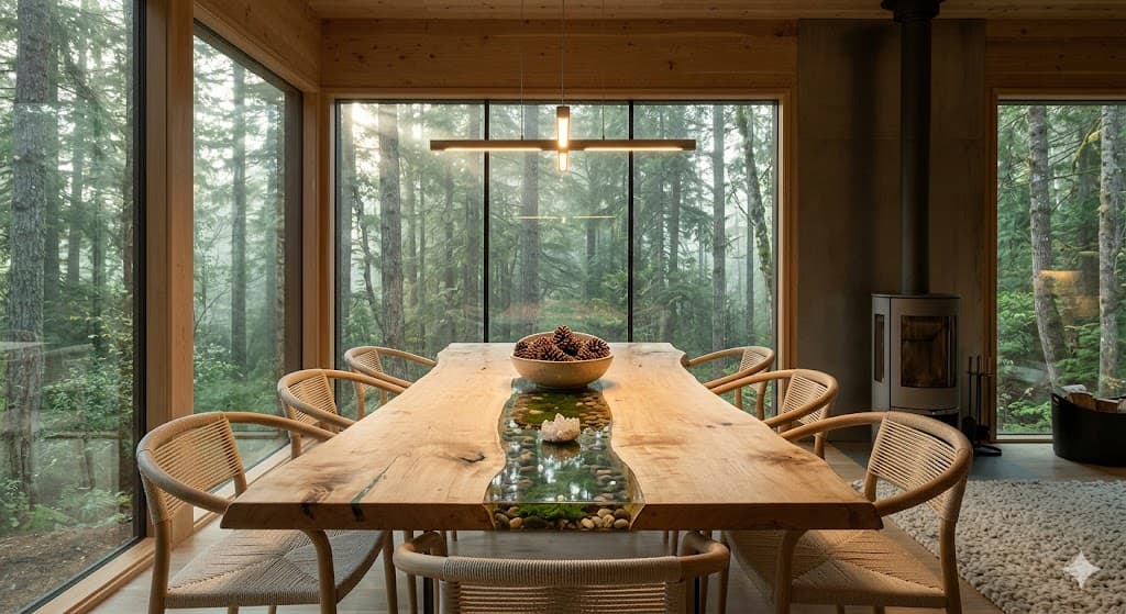 Forest Cabin Pebble Table