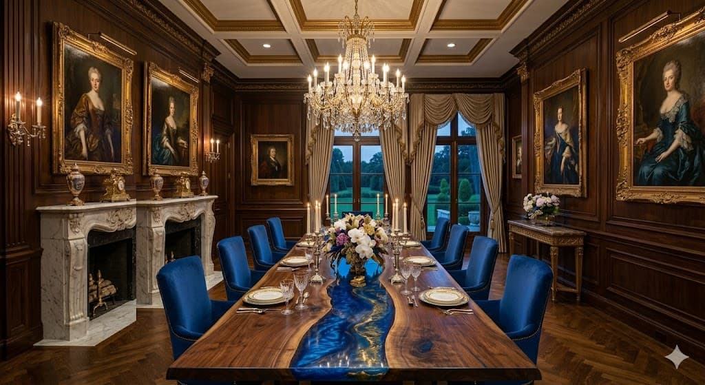 Royal Blue Epoxy Banquet Table