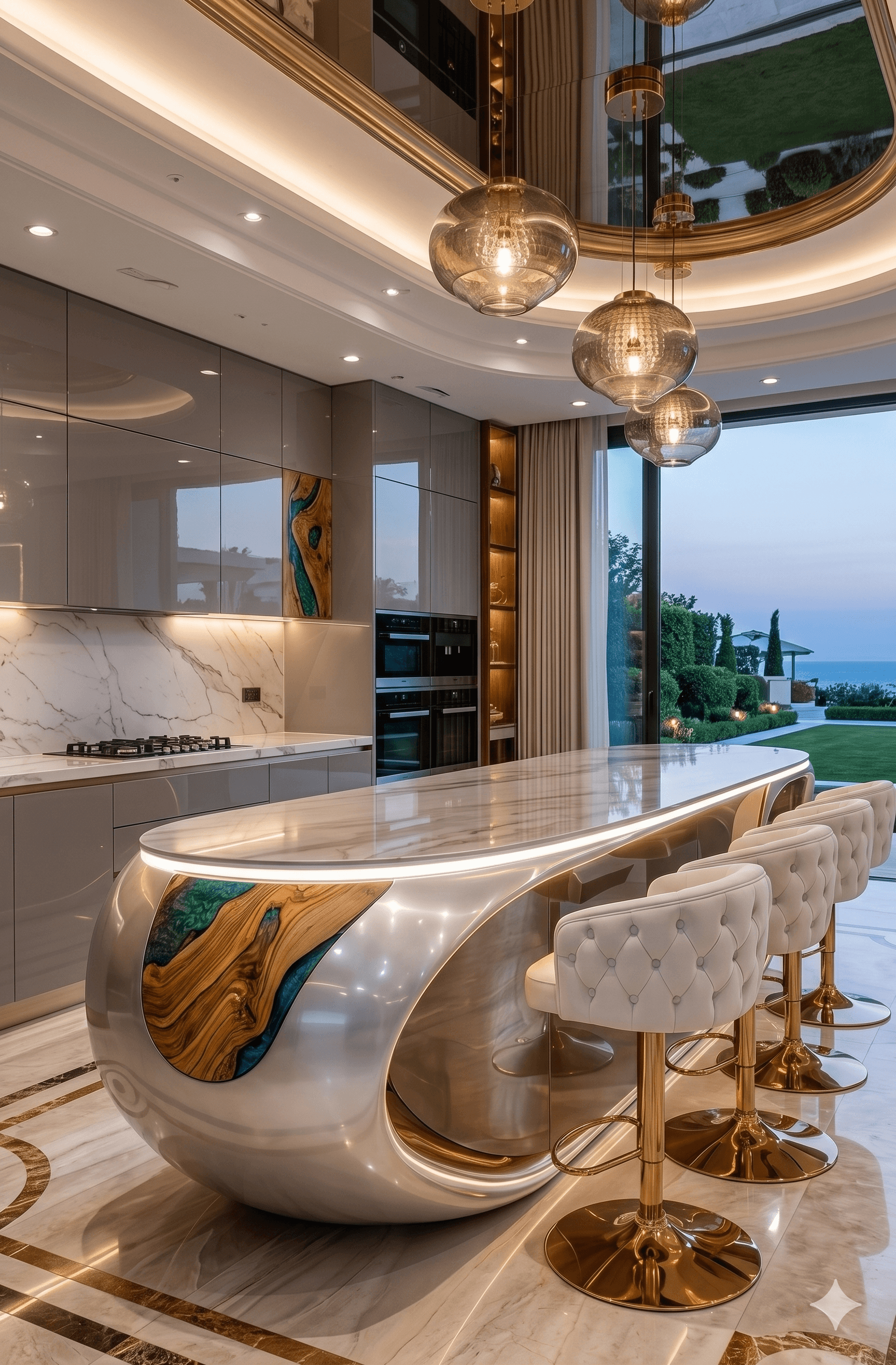 Sculptural Epoxy Kitchen Island