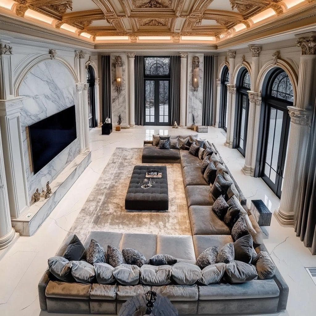 Marble Mirror Corridor Lounge