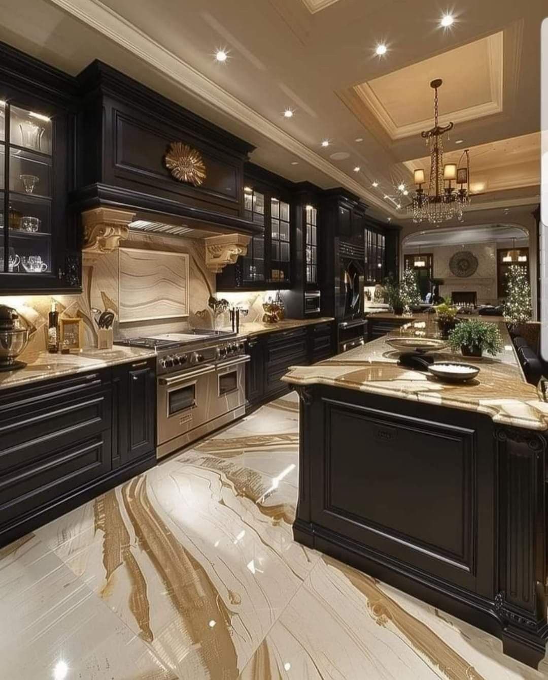 Classic Black & Gold Kitchen