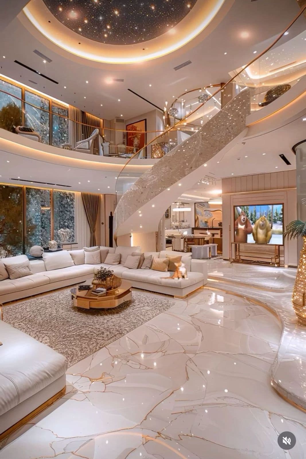 Starlit Spiral Stair Atrium