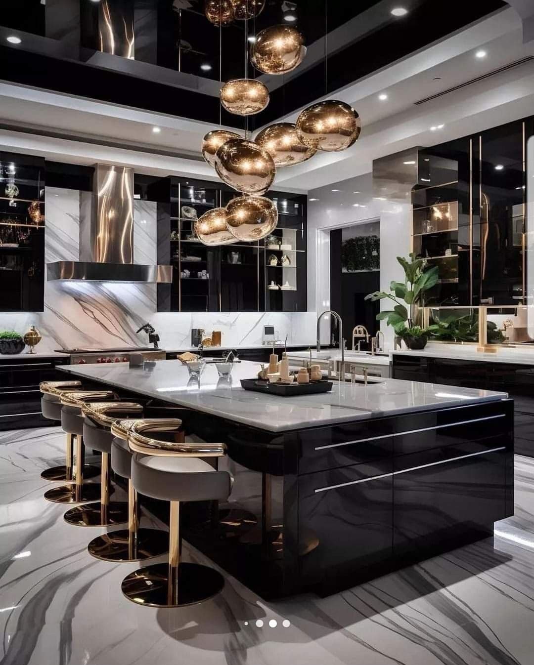 Black & Gold Globe Kitchen